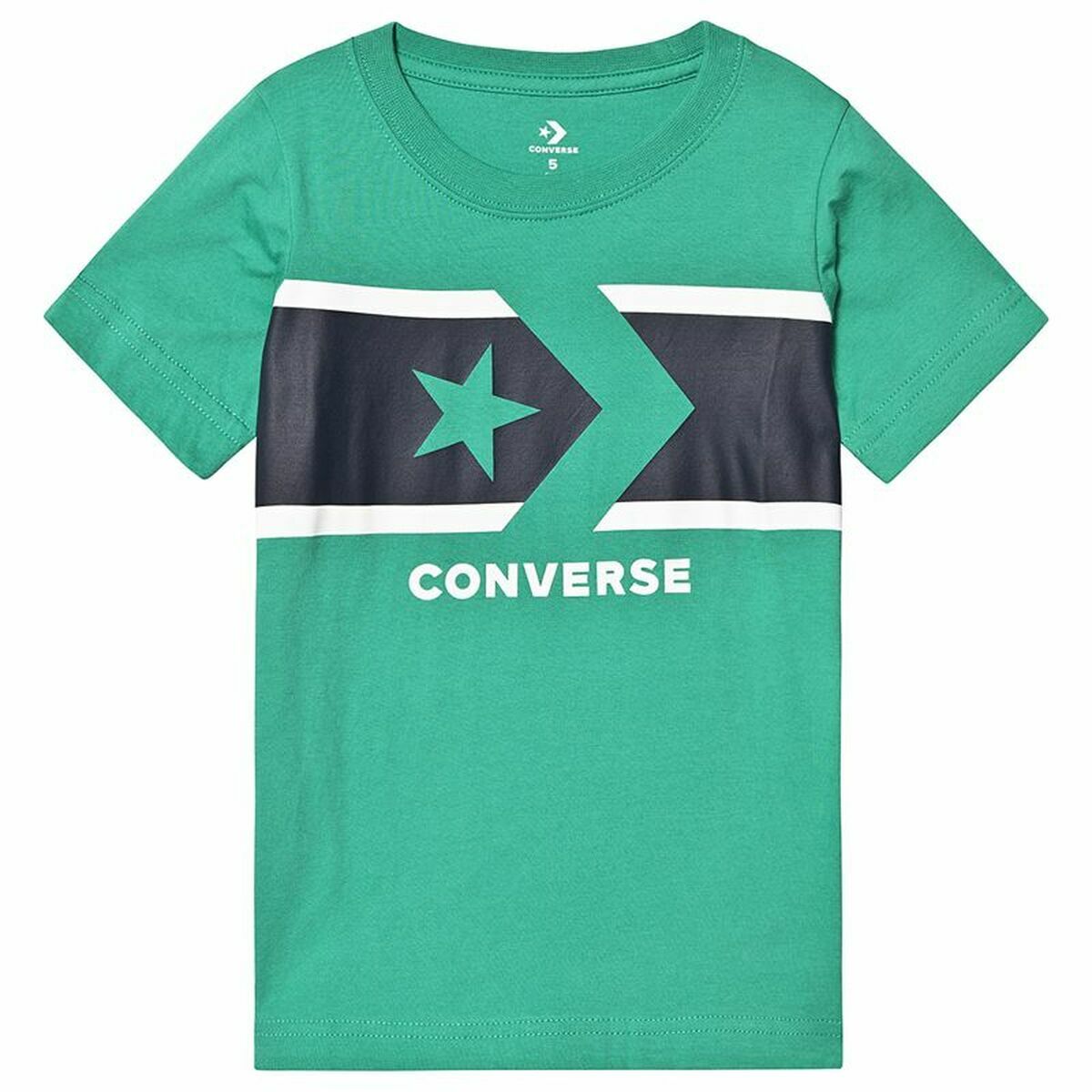 Lasten Lyhythihainen paita Converse Stripe Star Chevron  Vihreä, Koko 10-12 vuotta