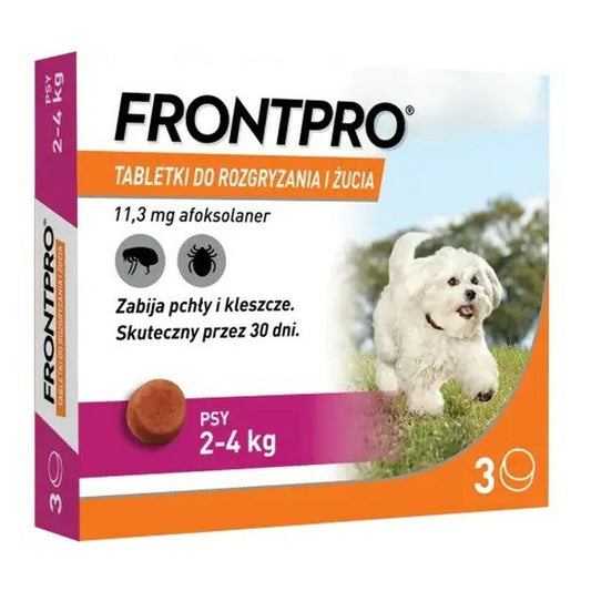 Tabletit FRONTPRO 612469 15 g 3 x 11,3 mg Sopii koirille joiden paino max. 2-4 kg
