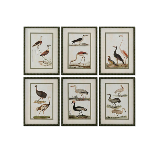 Maalaus Home ESPRIT Linnut Cottage 40 x 2,5 x 54 cm (6 osaa)