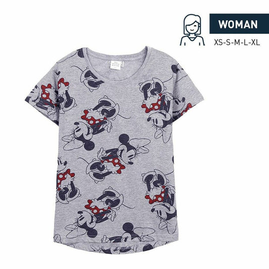 Naisten T-paita Minnie Mouse Harmaa, Koko S
