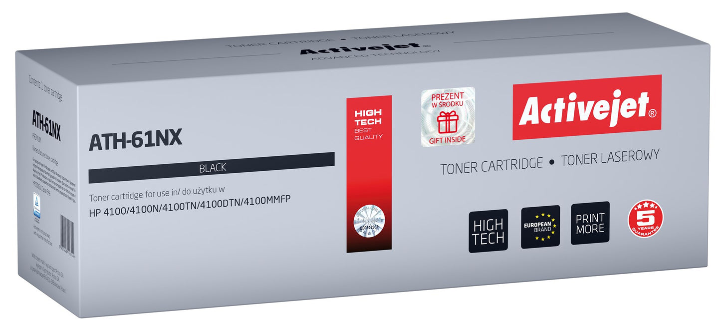 Activejet ATH-61NX Toner (Replaces HP 61X C8061X; Supreme; 10,000 pages; Black)