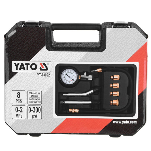 COMPRESSION PRESSURE GAUGE FOR PETROL ENGINE 8 PCS. YATO YT-73022