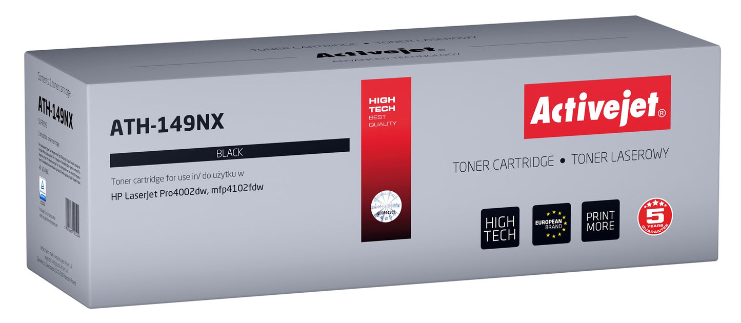 Activejet toner ATH-149NX (replacement for HP 149X W1490X; Supreme; 9500 pages; black)