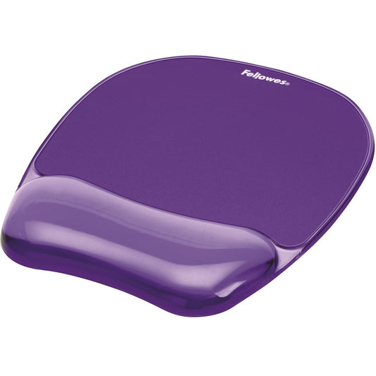 Fellowes Mouse Mat wrist rest - Crystals Gel mouse mat with non-slip rubber base - Ergonomic Mouse mat for laptop for home office use - Compatible with laser and optical mice - Purple