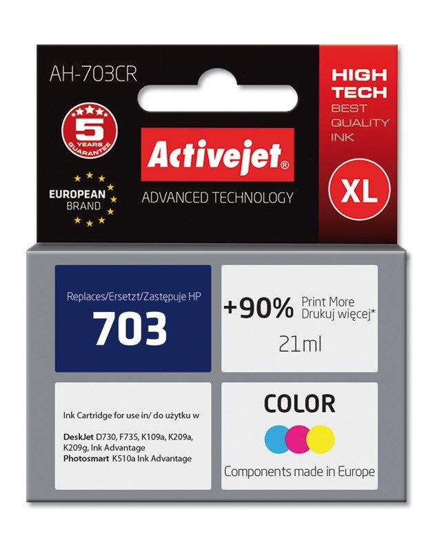 Activejet AH-703CR Ink (replaces for HP 703 CD888AE; Premium; 21 ml; color)