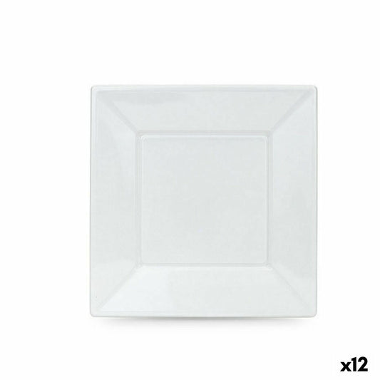 Sarja kierrätettäviä lautasia Algon Valkoinen Muovinen 23 x 23 x 2 cm (24 osaa)