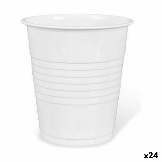 Sarja kierrätettäviä mukeja Algon Kahvi Valkoinen Muovinen 25 Kappaletta 100 ml (24 osaa)
