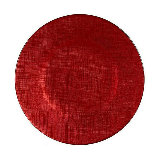 Litteä Lautanen Punainen Lasi 21 x 2 x 21 cm (6 osaa)