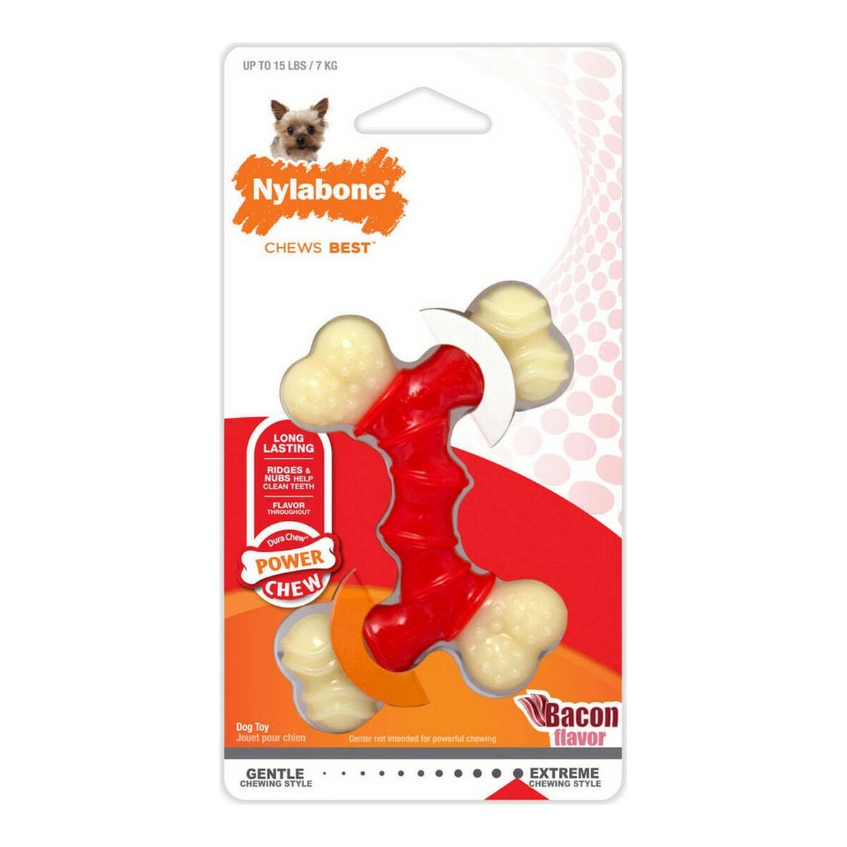 Dog chew toy Nylabone Extreme Chew Double Bacon Size M Nylon Thermoplastic
