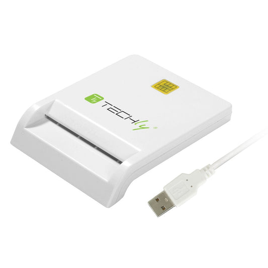 Techly Compact Smart Card Reader/Writer USB2.0 White I-CARD CAM-USB2TY älykortin lukijalaite Sisätila USB Valkoinen - KorhoneCom