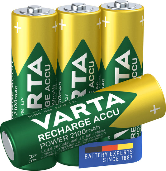 VARTA HR6 AA AA Recharge Accu Power 2100 mAh 56706 Rechargeable batteries 4 pcs Green Yellow