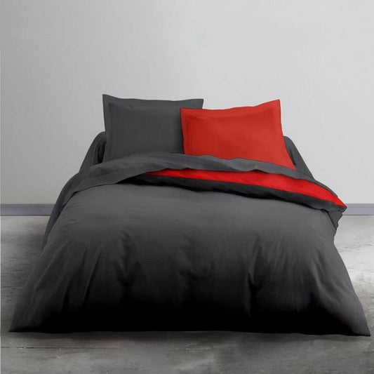 Fitted sheet TODAY Alix Red Dark gray 240 x 260 cm