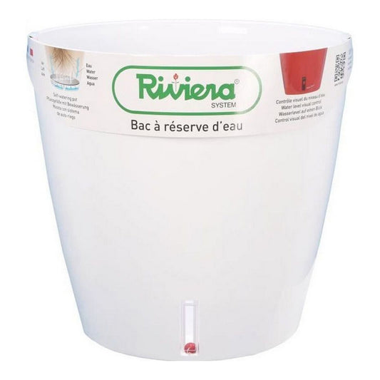 Self-watering flower pot Riviera Eva New White Plastic Round Ø 46 cm