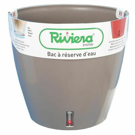 Flowerpot Riviera Eva Brown-grey Round Ø 46 cm
