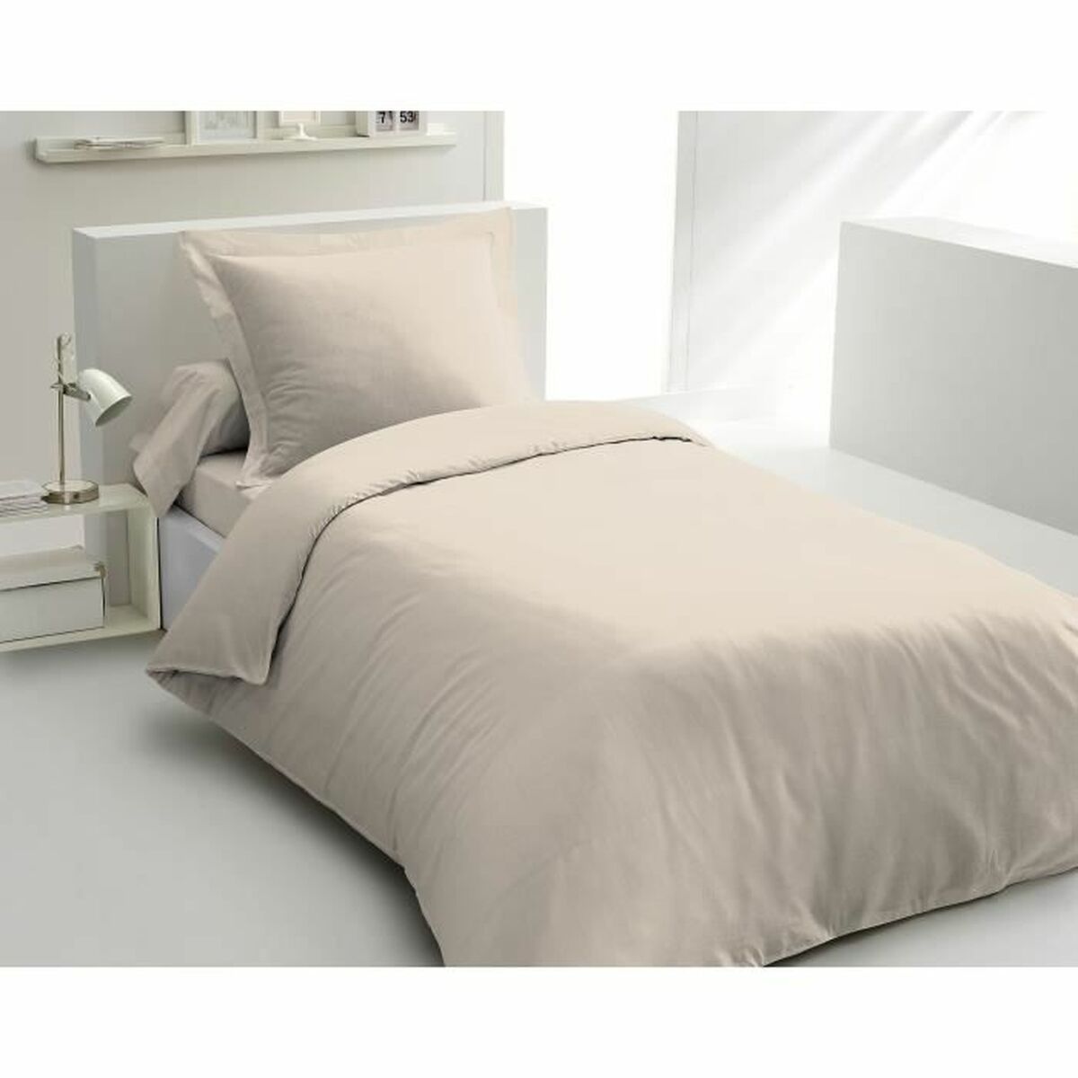 Fitted sheet Lovely Home Beige Cream 140 x 200 cm