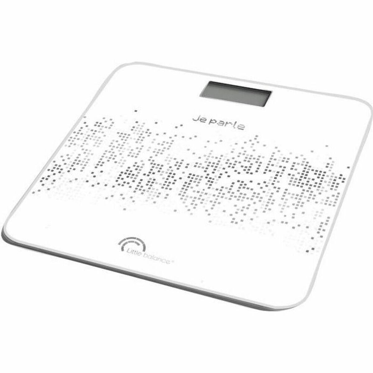 Digital personal scale Little Balance Talking Voice White Black Tempered glass