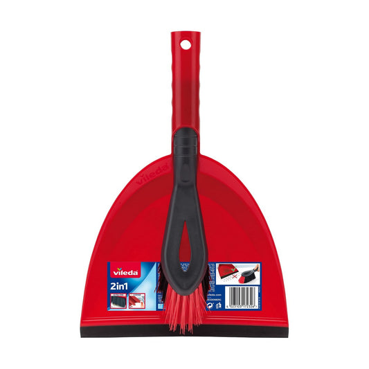 Cleaning brush and dustpan cleaning set Vileda Red Plastic