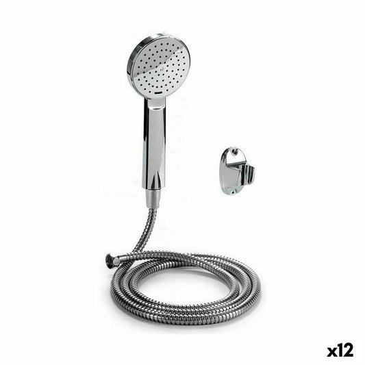 Shower head with hose Plastic Chromed Silver 6.5 x 29 x 15.5 cm (12 parts)