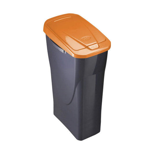 Trash can Black/Orange polypropylene (15 L)