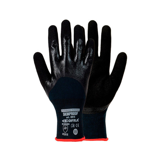 Work gloves Cofra Skinproof Black Nylon Elastane Nitrile, Size 8