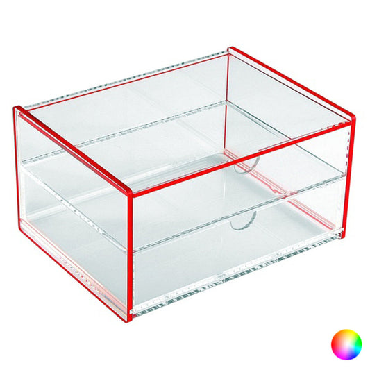 Box with compartments polypropylene (13 x 9.2 x 17.1 cm), Color Red