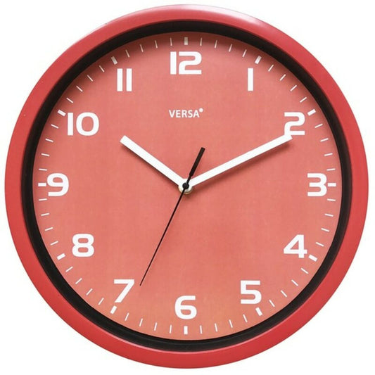 Wall clock (Ø 30 cm) Plastic, Color Red
