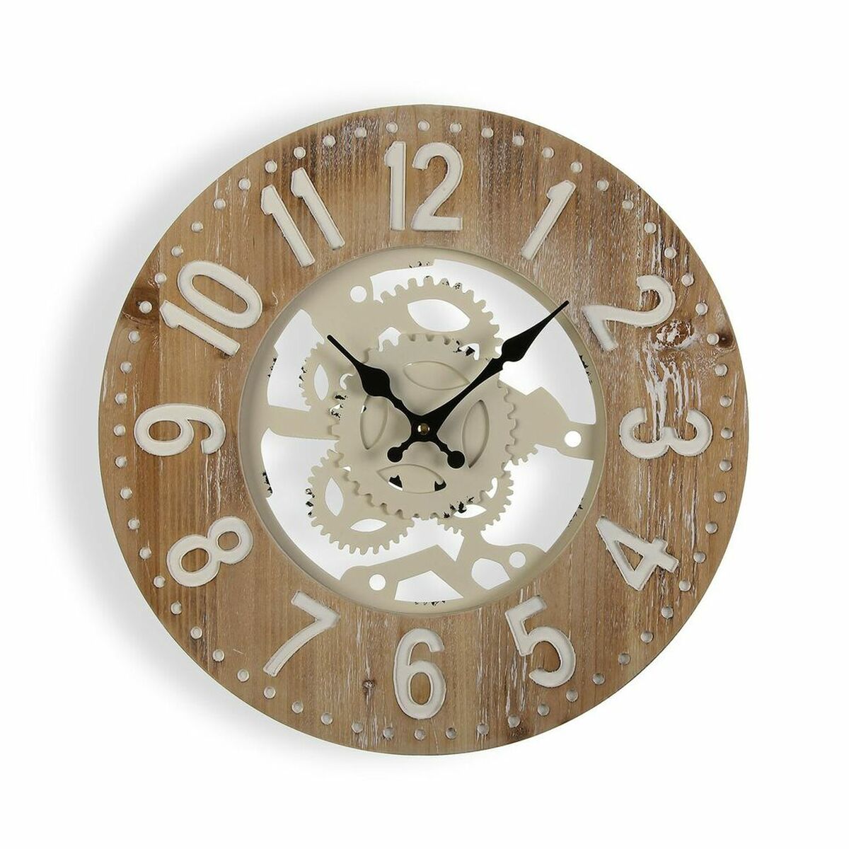 Wall clock Versa 40 x 4.5 x 40 cm Metal Wood MDF