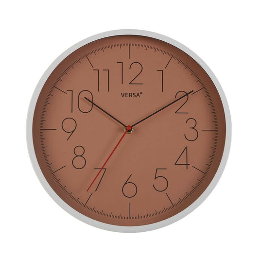Wall clock Versa Terracotta Plastic (4.3 x 30.5 x 30.5 cm)