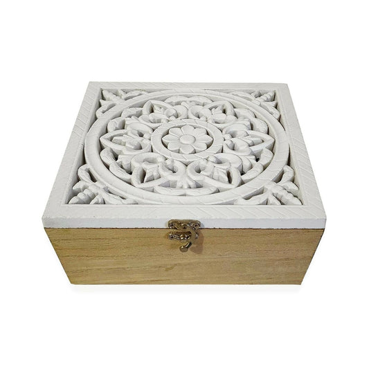 Decorative box Versa 23.5 x 9.5 x 23.5 cm Wood MDF