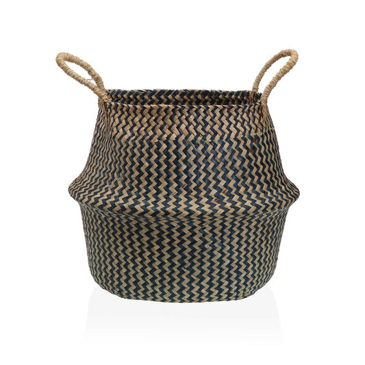 Decorative basket Versa Blue Seaweed Ø 28 cm