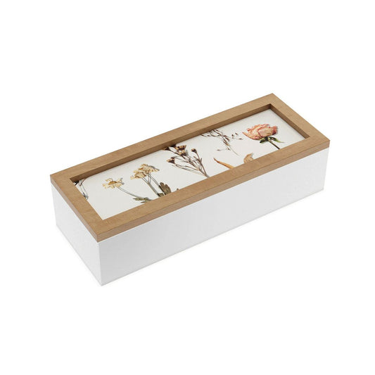 Decorative box Versa Gėlė Wood MDF 9 x 6 x 24 cm