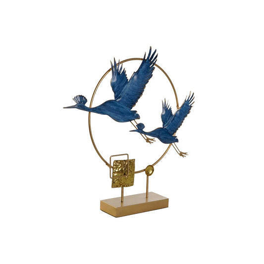 Decorative figure DKD Home Decor Blue Gilded Bird 51 x 9 x 51 cm