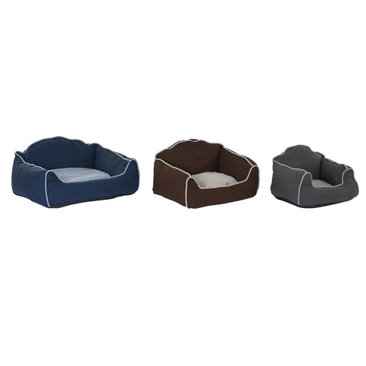 Dog bed DKD Home Decor Blue Brown Gray 72 x 61 x 34 cm
