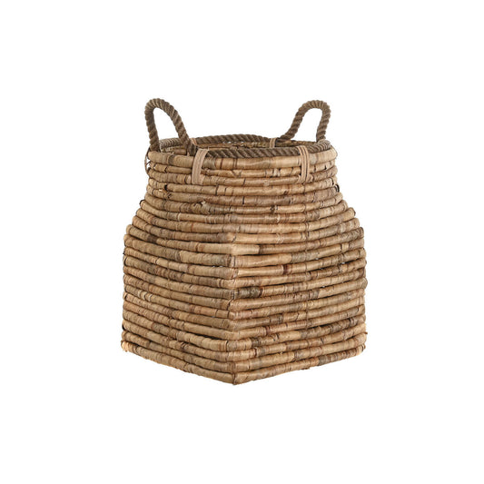 Decorative basket DKD Home Decor 8 x 28 x 60 cm Metal Natural fiber
