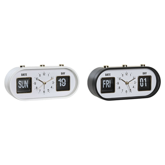 Alarm clock DKD Home Decor 20 x 6 x 9.5 cm Black White PVC (2 parts)
