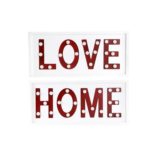 Wall decoration DKD Home Decor White Red City 48 x 4 x 22 cm (2 parts)