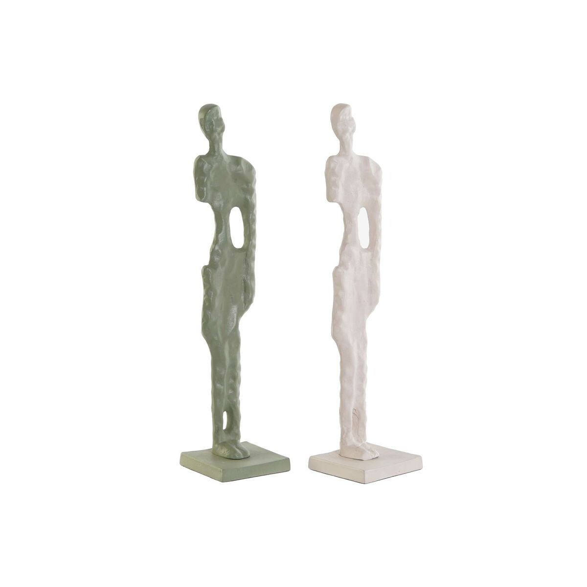 Decorative figure DKD Home Decor White Green 9 x 9 x 40 cm (2 parts)