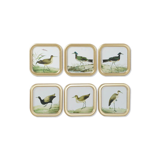 Painting DKD Home Decor Birds Cottage 30 x 2 x 30 cm (6 parts)