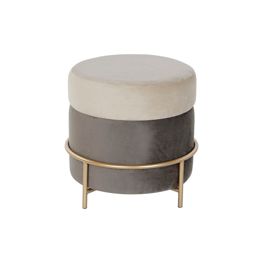 Footstool DKD Home Decor Brown Gray Gilded Metal 48 x 48 x 46 cm