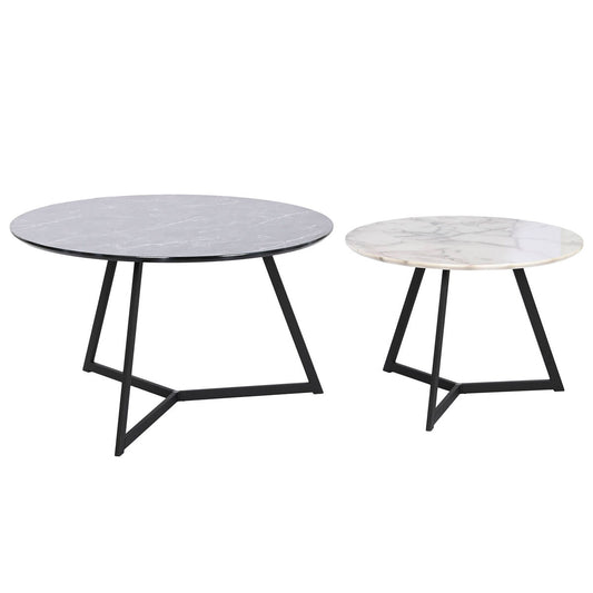 Set of 2 tables DKD Home Decor Black 80 x 80 x 47.5 cm