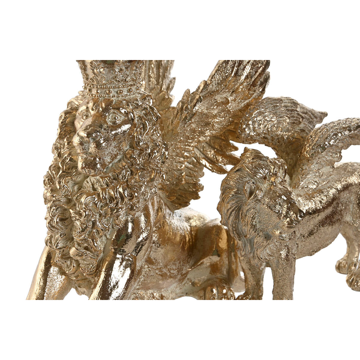 Decorative figurine Home ESPRIT Gilded Lion 20 x 10.5 x 17.5 cm 29 x 13 x 25 cm (2 parts)