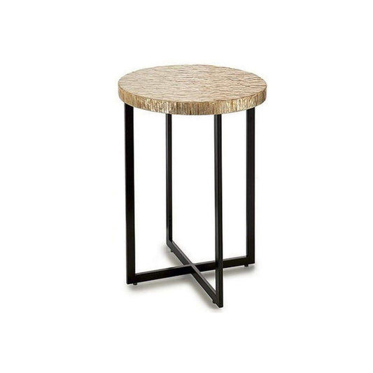 Side table Beige Gilded Metal White Pearl 45 x 62 x 45 cm