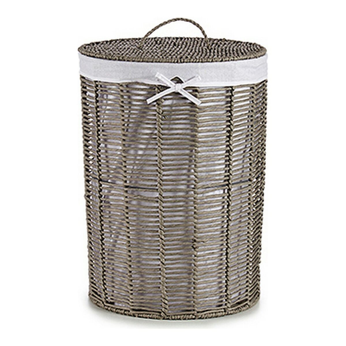 Laundry basket Gray Fabric basket furniture (2 Pieces) (44 x 56 x 44 cm) (39 x 39 x 50.5 cm)