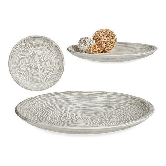 Decorative plate Spirals White Wood MDF, Dimensions Ø 35 cm