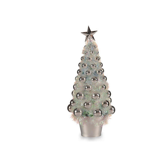 Christmas tree Iridescent Silver Plastic 16 x 37.5 x 16 cm polypropylene