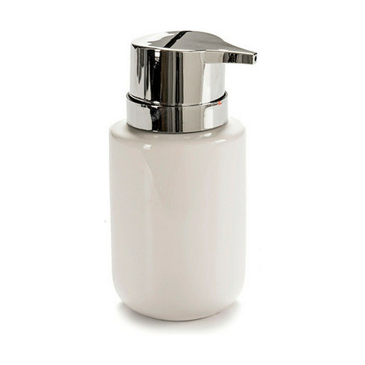 Soap dispenser Ceramic Silver Metal 350 ml (1 pcs), Color White