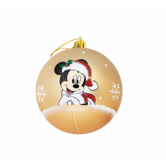 Christmas ball Mickey Mouse Happy smiles Gold-plated 6 parts Plastic (Ø 8 cm)