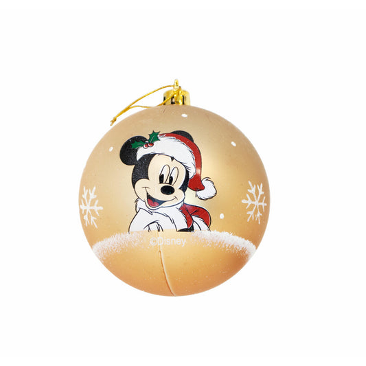 Christmas ball Mickey Mouse Happy smiles Gold-plated 10 parts Plastic (Ø 6 cm)
