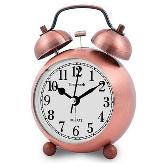 Analog alarm clock Timemark Gold-plated (9 x 13.5 x 5.5 cm)