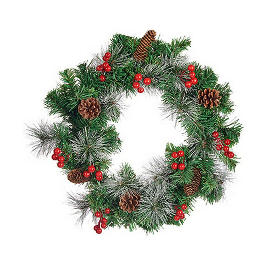 Christmas wreath Red berries Brown Red Green 38 x 14 x 38 cm